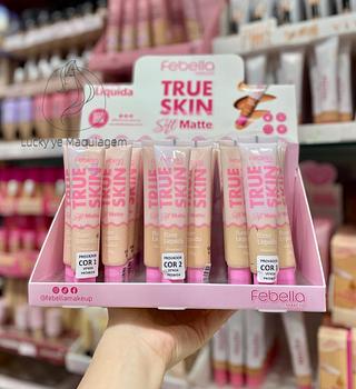 Base líquido Matte True Skin Febella ( Cor 1.2.3) ( Cor Sortido )