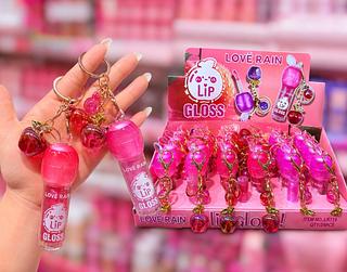 Lip Gloss Com chaveiro Love Rain Cores separar que estevem disponível