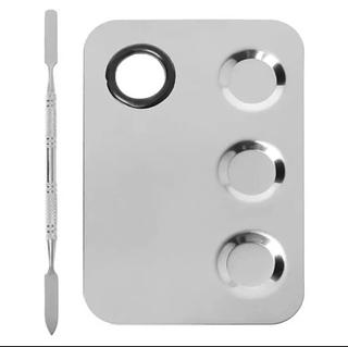 PLACA E ESPATULA PARA MISTURAR BASE CORRETIVO