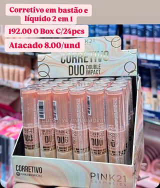 Corretivo em bastão e corretivo 2 em 1 Pink 21 ( Cor Sortido )