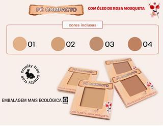 Pó compacto Com óleo de Rosa mosqueta Ludurana Box Fechado
