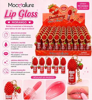 Lip Gloss Morango Mocoallure (FOTO ILUSTRATIVO)