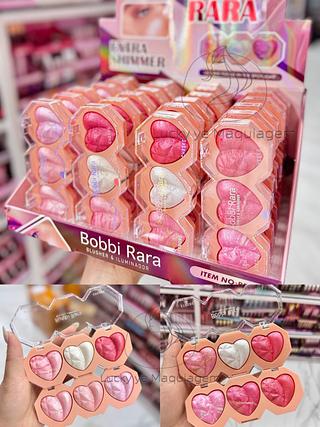 Blush + Iluminador Bobbi Rara Cores separar que estevem disponíveis