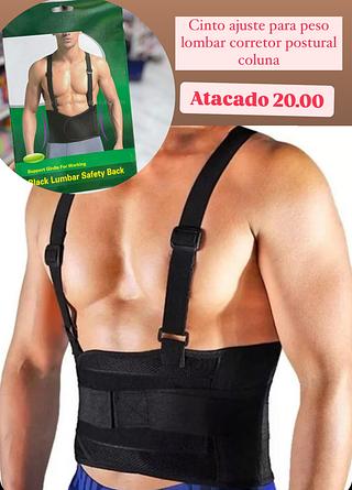 Cinto ajuste para peso lombar corretor postural coluna