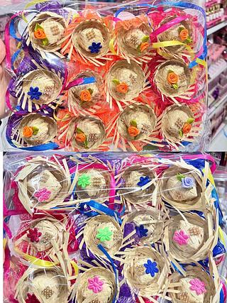 Mini Chapéu De Palha De Cabelo Festa Junina (sortidos)