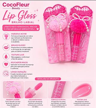 LIP GLOSS COM CHAVEIRO COCOFLUR CORES SEPARAR QUE ESTEVEM DISPONIVEIS