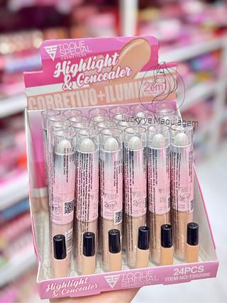 Corretivo Liquido + Iluminador Toque Special Cores separar que estevem disponíveis