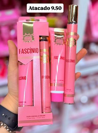 Kit perfume e loção hidratante FASCINIO Super poderes