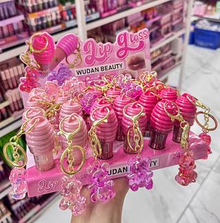 Lip Gloss Com chaveiro wudan Cores separar que estevem disponível
