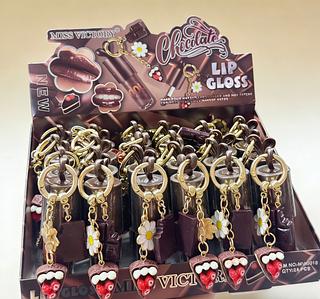LIP Gloss chocolate Com chaveiro Miss Victory