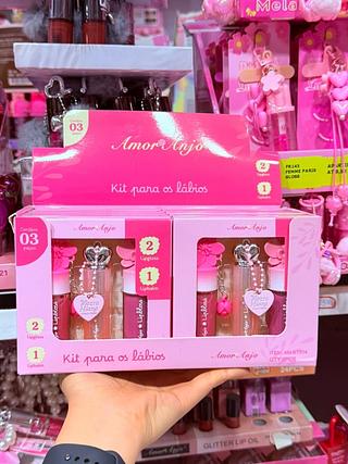 KIT LIP GLOSS E LIP BALM AMOR ANJO