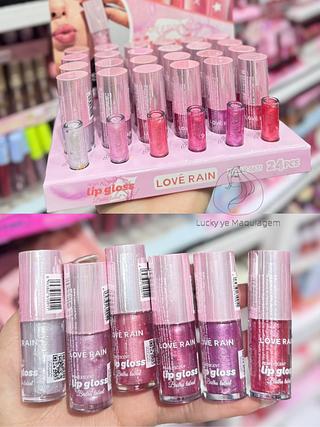 Lip Gloss Love Rain Cores separar que estevem disponível