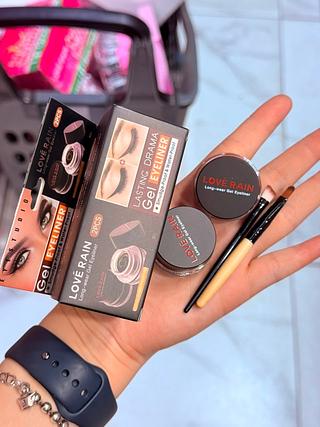 Kit 2pcs Gel Delineador Preta e Marrom Love Rain