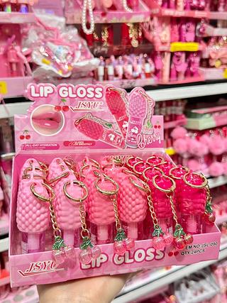 Lip Gloss com chaveiro JSYU cores separar que estevem disponível