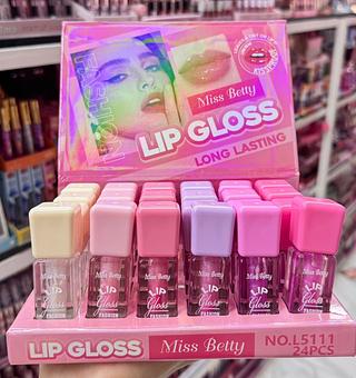 Lip Gloss Miss Betty Cores separar que estevem disponíveis