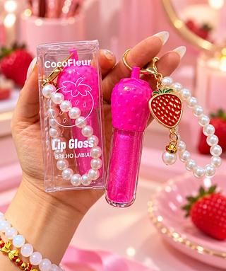 LIP GLOSS COM CHAVEIRO COCOFLEUR CORES SEPARAR QUE ESTEVEM DISPONIVEIS