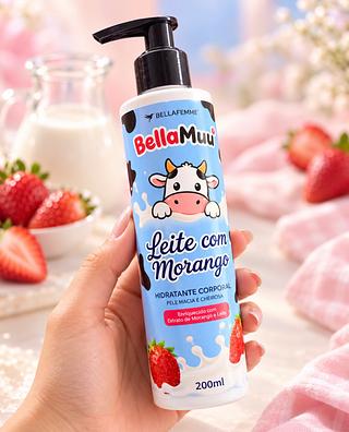 Hidratante Corporal Leite com Morango Bellamuu