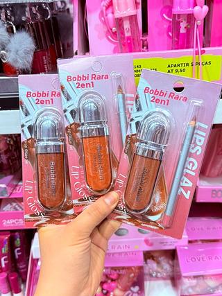 Lip Gloss e Lápis Bobbi Rara Cores separar que estevem disponíveis