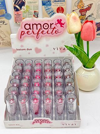 Batom Duo Amor Perfeito Vivai Cores separar que estevem disponíveis