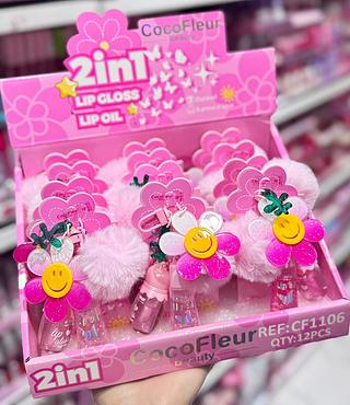 LIP GLOSS COM CHAVEIRO COCO FLEUR CORES SEPARAR QUE ESTEVEM DISPONIVEIS