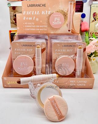 Kit corretivo em Bastão/Contorno em Bastão/Pó Solto 3 em 1 Labranche