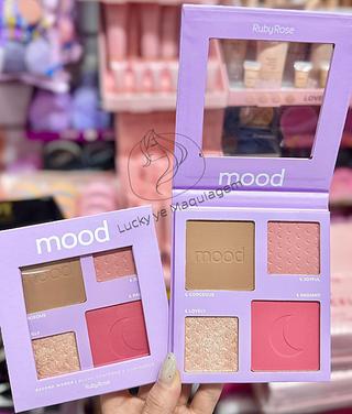 Paleta de blush contorno e iluminador rubyrose