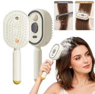 Escova De Cabelo Massageadora Eletrica Aroma Terapia Com Spray Vapor Anti Frizz Pente Desembaraça