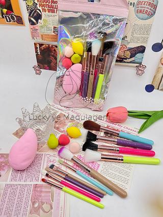 Kit pincel com esponja