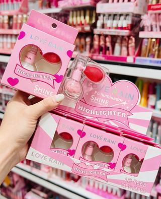 pó iluminador em Fada Love Rain Cores separar que estevem disponível