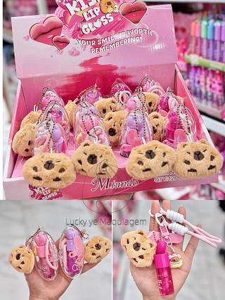 Lip gloss Capivara com chaveiro e acessórios de celular (Cores Sortidos )