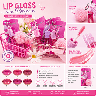 Lip Gloss Com Pom Pom Bobbi Rara