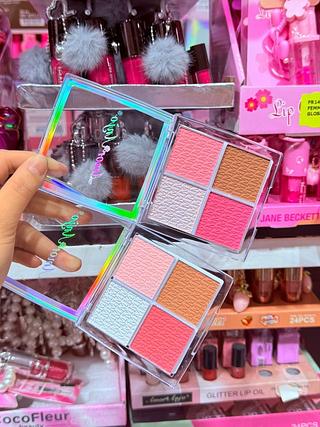 PALETA DE ILUMINADOR E BLUSH E CONTORNO AMOR ANJO