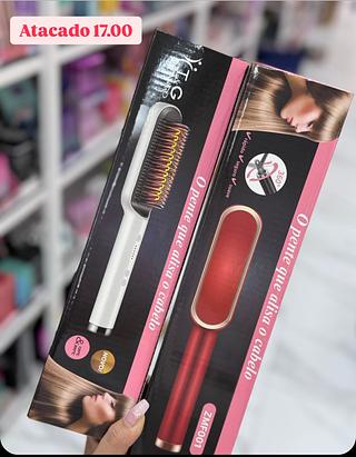 ￼Escova Pente Alisadora Modeladora Elétrica 110v