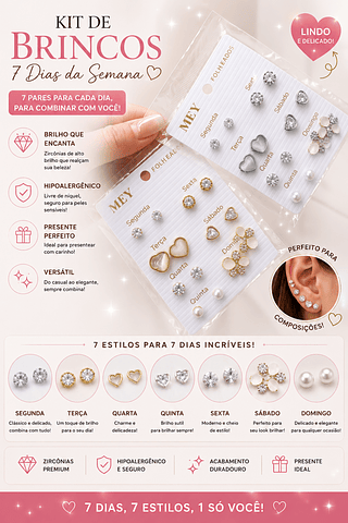 Kit brincos Dourado /Prata cores separar que estevem disponíveis