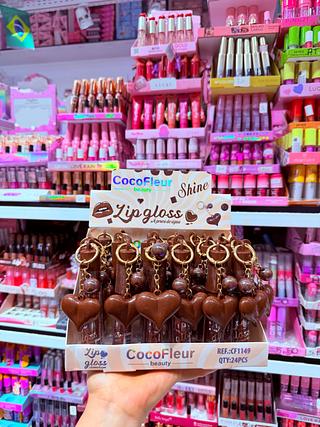 LIP GLOSS CHOCOLATE HEART CORES SEPARAR QUE ESTEVEM DISPONIVEIS COCOFLEUR