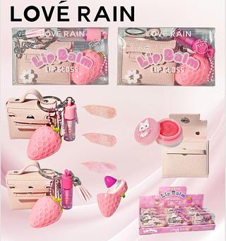 Lip Gloss e balm com bolsinha love Rain