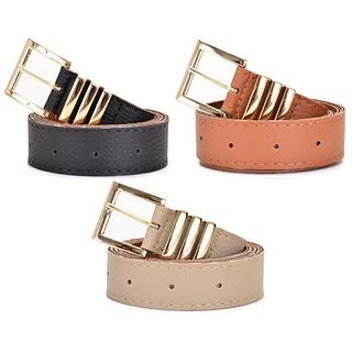 ￼Cinto Feminino fivela dourada metal para calça shorts vestido moda