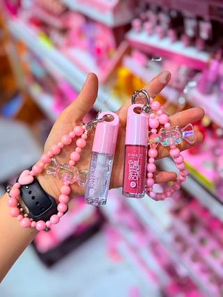 Lip Gloss Com chaveiro Swee charm Pink 21 cores separar que estevem disponíveis