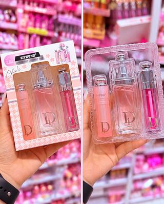 Kit perfume e lip gloss Lip balm