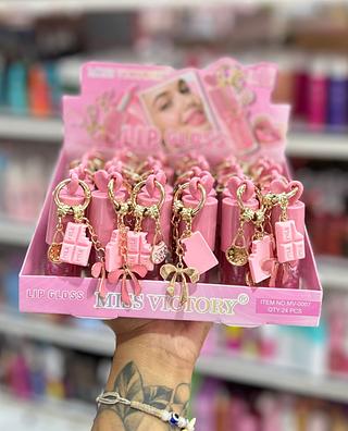 Lip Gloss Com chaveiro Miss Victory Cores separar que estevem disponíveis