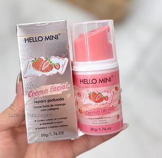 Creme Facial de Morango Com colágeno Hello Mini
