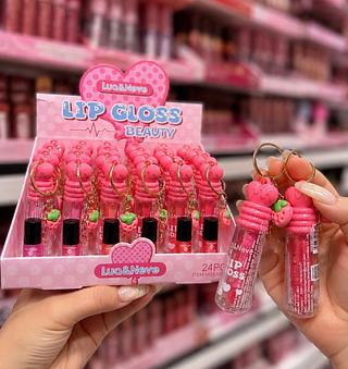 LIP GLOSS COM CHAVEIRO LUA E NEVE CORES SEPARAR QUE ESTEVEM DISPONIVEIS