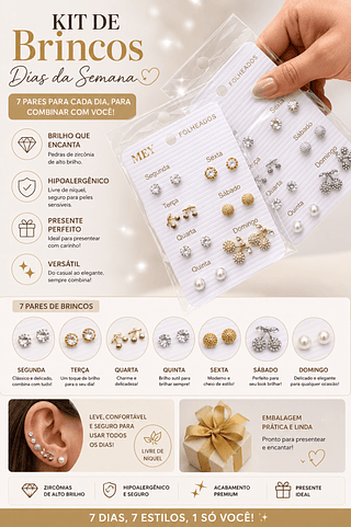 Kit Brincos Dourado /Prata separar que estevem disponível