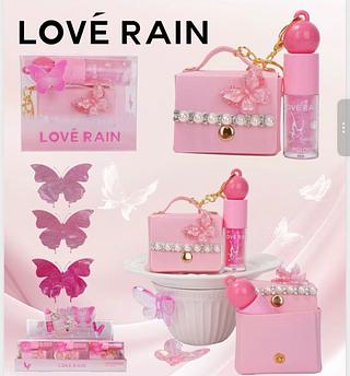 KIT LIP GLOSS COM BOLSINHA LOVE RAIN CORES SEPARAR QUE ESTEVEM DISPONIVEIS
