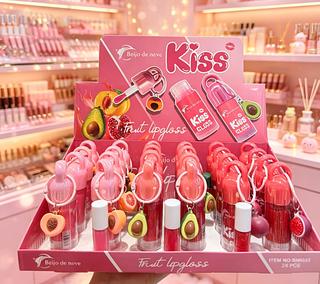 LIP GLOSS COM CHAVEIRO BEIJO DE NEVE CORES SEPARAR QUE ESTEVEM DISPONIVEIS