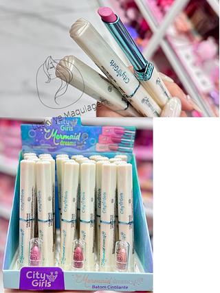 Batom Cintilante City Girls Cores separar que estevem disponíveis