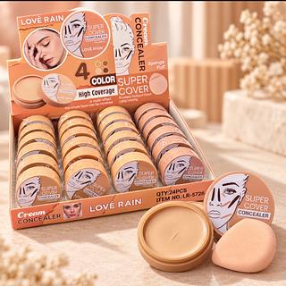 Corretivo cremoso com esponja Love Rain Cores separar que estevem disponíveis