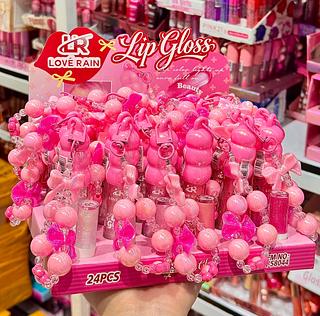 Lip Gloss Com Chaveiro Love Rain