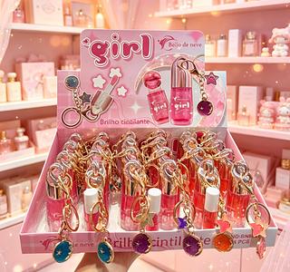 LIP GLOSS COM CHAVEIRO BEIJO DE NEVE CORES SEPARAR QUE ESTEVEM DISPONIVEIS