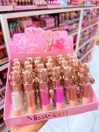 Lip Gloss Miss Glam Cores separar que estevem disponível